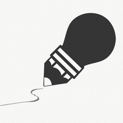 Light pulb pencil draws creative line